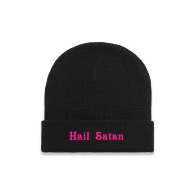 Pink Hail Satan Beanie  Thumbnail