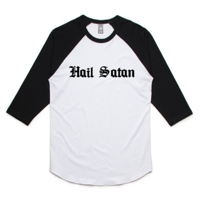 Hail Satan  black - basics collection - 3/4 Raglan Tee Unisex Thumbnail