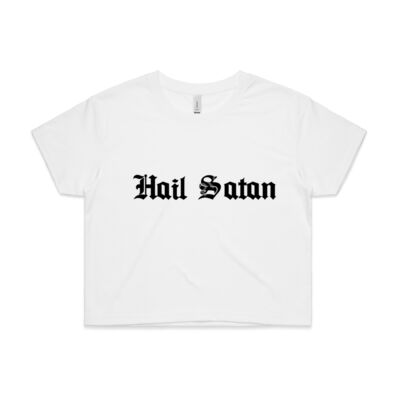 Hail Satan  black - basics collection CROP TEE  Thumbnail