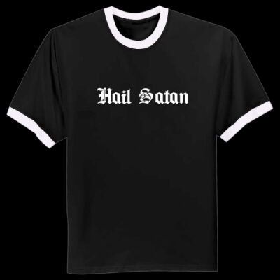 Hail Satan white - basics collection  - Ringer Tee Thumbnail