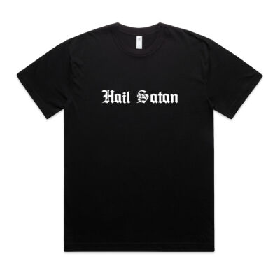 Hail Satan white - basics collection  - Block Oversized Tee Thumbnail